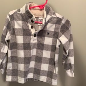 Carter’s 2T Pullover, gray and white plaid, super soft